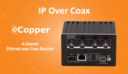 Why is there an SFP port on the 4-channel Ethernet over Coax Receiver?
